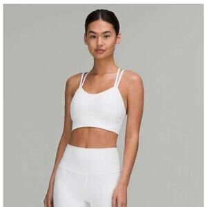 Lululemon Like a Cloud Longline Bra White Light Support EUC